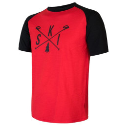 Herren-T-Shirt Sensor Merino Active Pt Ski schwarz/rot