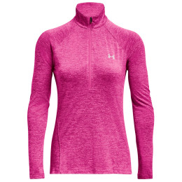 Damen-Funktionsshirt Under Armour Tech 1/2 Zip - Twist rosa Rebel Pink / Pink Elixir / Metallic Silver