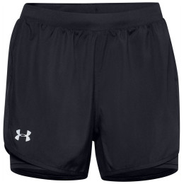 Damenshorts Under Armour Fly By 2.0 2N1 Short schwarz Black / Black / Reflective