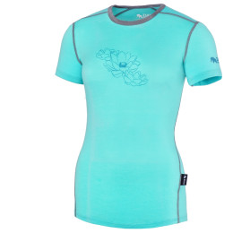 Damen-T-Shirt Zulu Merino 160 Short Waterlily blau/grau aqua/grey