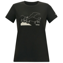 Damen-T-Shirt Regatta Womens Fingal Stretch schwarz Black