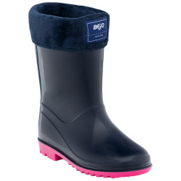 Kinderstiefel Bejo Frise Wellies Jr schwarz/rosa SkyCaptain/FuchsiaPurple