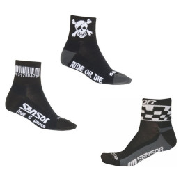 Fahrradsocken Sensor Race Code-Pirate-Chess 3-pack schwarz Black