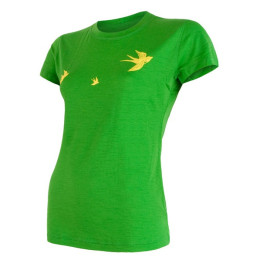 Damen-Funktionsshirt Sensor Merino Wool Swallow kr.r. grün Green