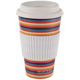 Tasse Regatta Bamboo Commuter Mug blau/rot/weiß Stripe/White