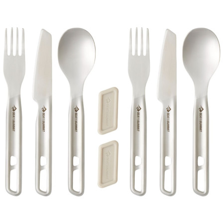 Besteckset Sea to Summit Detour Stainless Steel Cutlery Set 6 Piece silber Stainless Steel Grey