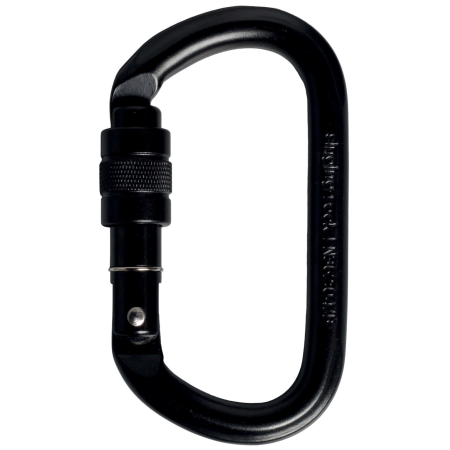 Karabiner Singing Rock oválná ocelová šroubovací (black) schwarz black