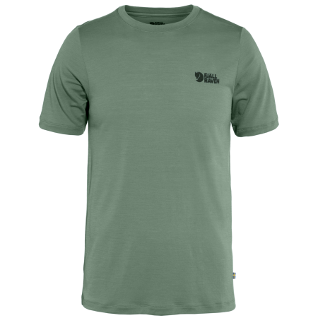 Herren-T-Shirt Fjällräven Abisko Wool Logo SS M grün Patina Green