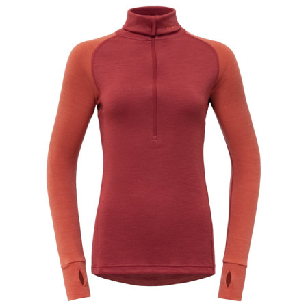 Damen-Rollkragenpullover Devold Expedition Woman Zip Neck orange Beauty/Coral