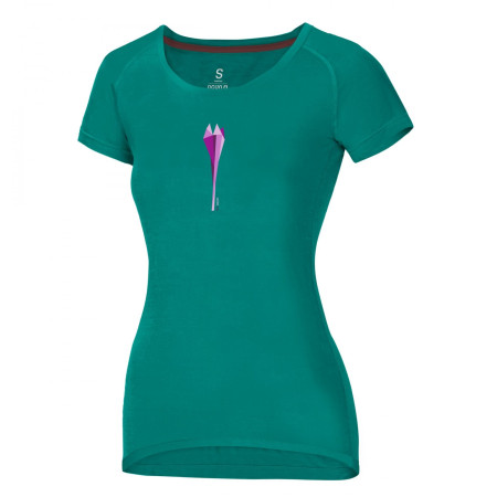 Damen-T-Shirt Ocún Raglan T blau CubismFlowerPeacockBlue