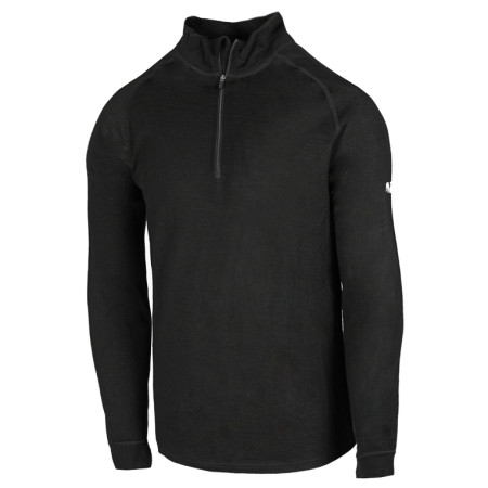 Herren-T-Shirt Zulu Merino 180 Zip Long schwarz Black
