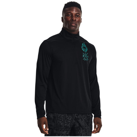 Herren-Sweatshirt Under Armour Destroy All Miles 1/2 Zip schwarz Black / Cerulean / Cerulean