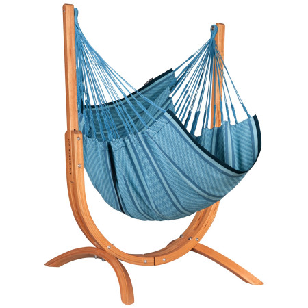 Schaukelstuhl mit Ständer La Siesta Udine Organic Blue Zebra blau blue zebra