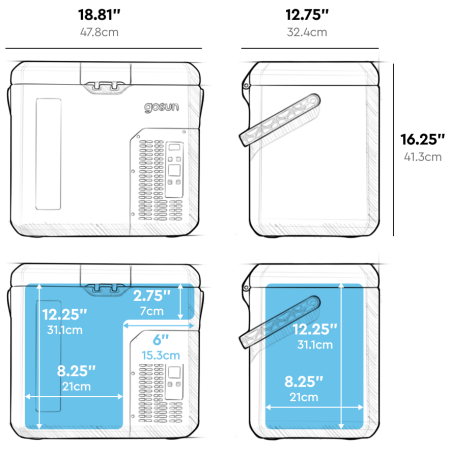 Kompressor-Kühlschrank GoSun Chillito 18L 12V
