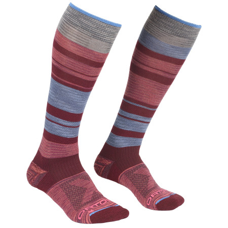 Damen-Kniestrümpfe Ortovox All Mountain Long Socks W (2023) grau/rot Multicolour