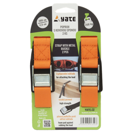 Gurt Yate s kovovou sponou 2,5x300 orange