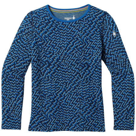 Kinder-Funktionsshirt Smartwool Kids' Classic Thermal Merino Base Layer Crew blau NIVAL BLUE RETRO LINE