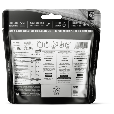 Trekkingnahrung Lyo food Schokoladenpudding