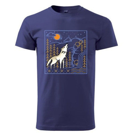 Herren-T-Shirt České parky Wolfie blau