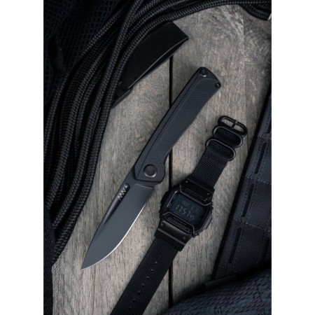 Klappmesser Acta non verba Z200 DLC/Plain Edge, G10/Lock Black