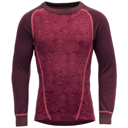 Kinder-Funktionsshirt Devold Duo Active Merino Shirt Kid rosa/weinfarbe Beetroot