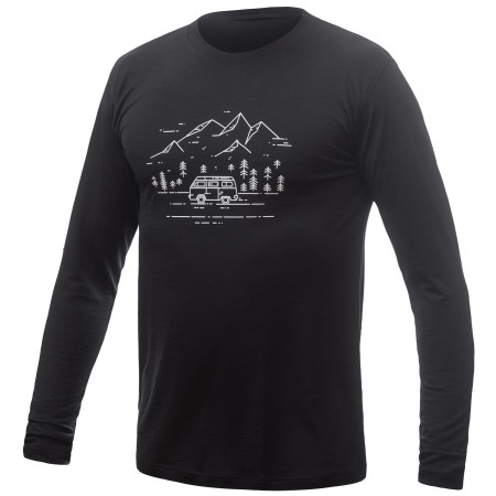 Herren-Funktionsshirt Sensor Merino Active Pt Van Life dl.rukáv schwarz