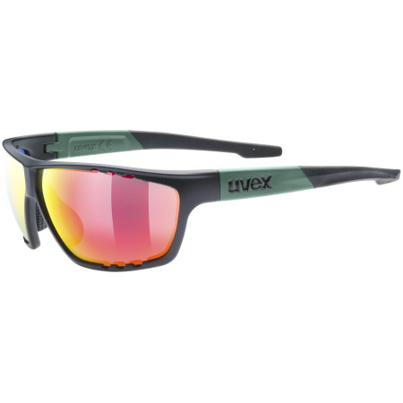 Sonnenbrille Uvex Sportstyle 706 grün/schwarz Black Moss Mat / Mirror Red