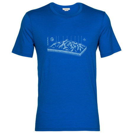 Herren-T-Shirt Icebreaker Tech Lite II SS Tee Alps 3D blau lazurite