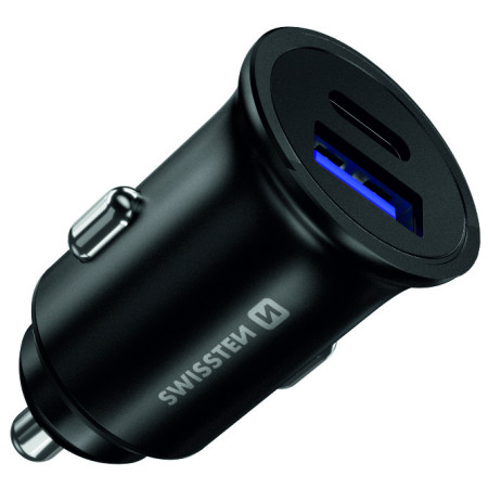 Auto-Adapter Swissten POWER DELIVERY USB-C + QUICK CHARGE 3.0 36W