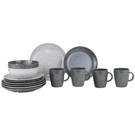 Geschirrset Gimex Solid Line Granite 16 pcs grau grey