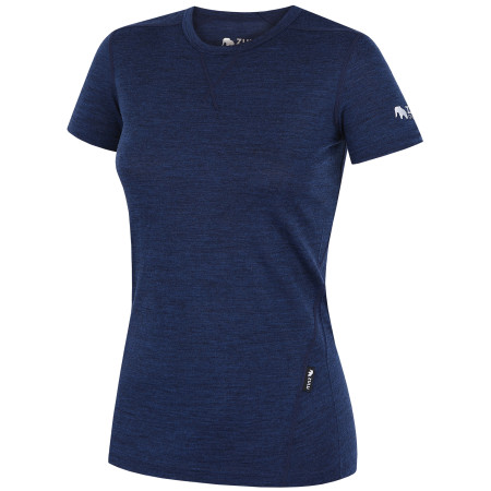 Damen-T-Shirt Zulu Merino 160 Short dunkelblau navy melange