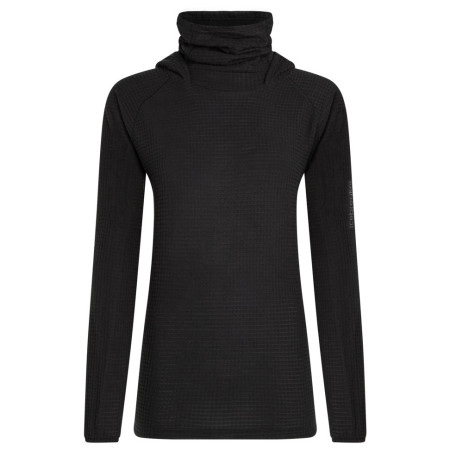 Damen-Sweatshirt Icebreaker Wom Mer 400 RealFleece Grid Pulover Hood schwarz Black