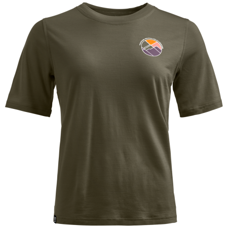 Damen-T-Shirt Ortovox 140 Cool Round Landscape T-shirt dunkelgrün Dark Wild Herbs