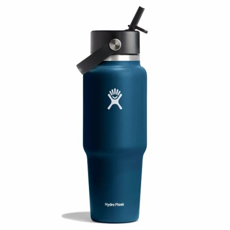 Thermoflasche Hydro Flask Wide Flex Straw Travel Bottle 32 Oz schwarz/blau INDIGO