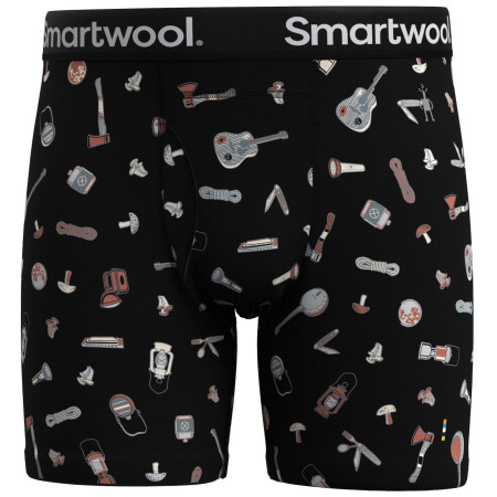 Herren-Boxershorts Smartwool M Merino Boxer Brief Boxed schwarz/weiß black gone camping