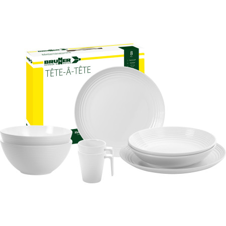 Geschirrset Brunner Spherica Set tete-a-tete weiß