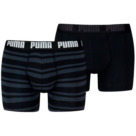 Herren-Boxershorts Puma Everyday Striped Boxers 2P schwarz Black