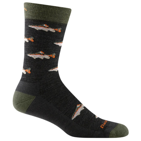 Herrensocken Darn Tough Spey Fly Crew dunkelgrün charcoal