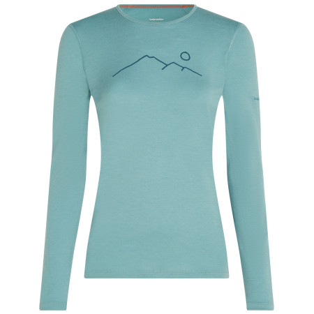 Damen-Funktionsshirt Icebreaker Women Merino 200 Oasis LS Crewe Rainer Ridge hellblau Hydro