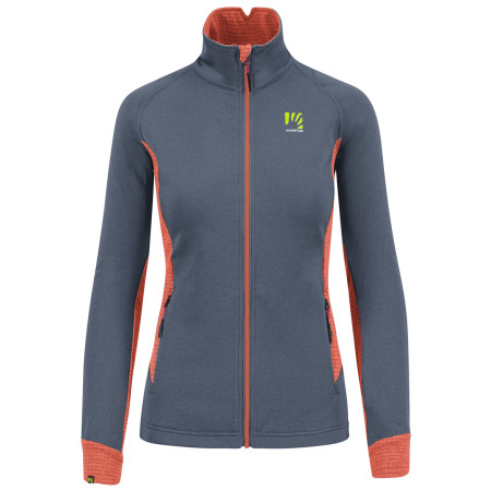 Damen-Sweatshirt Karpos Pizzocco Evo W Full-Zip Fleece grau/rot Vintage Indigo/Hot Coral