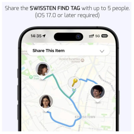 Lokalisator Swissten FindTag GPS Locator (with Apple Find My function)