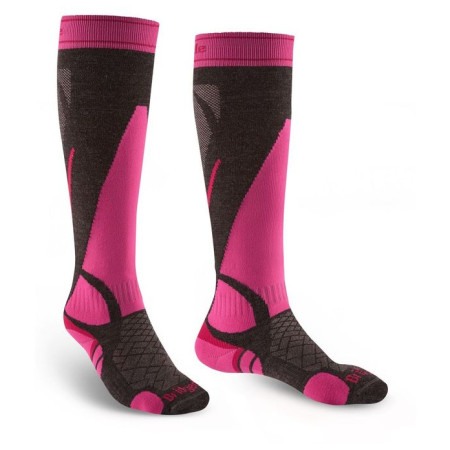 Damen-Kniestrümpfe Bridgedale Ski Lightweight Women's grau/rosa graphite/pink/388