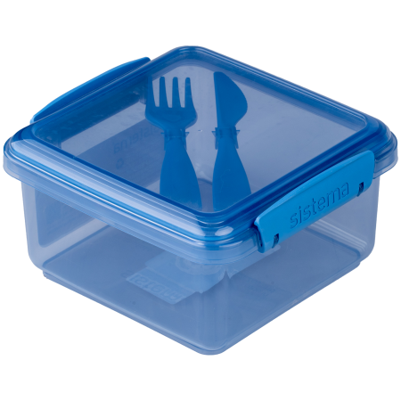 Snack-Box Sistema OBP To Go Lunchbox mit Besteck 1,2 l blau