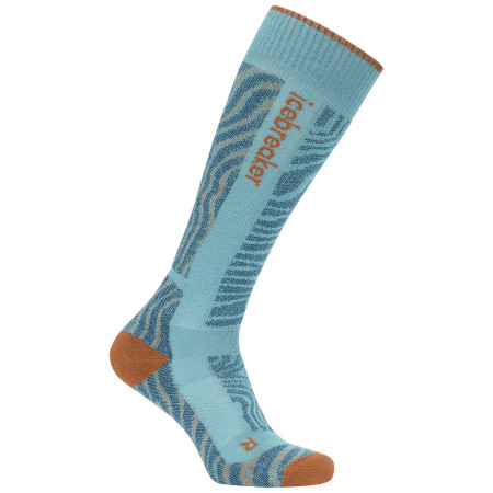 Damensocken Icebreaker Women Merino Blend Ski+ Medium OTC Mountain Contour hellblau Hydr/Trai/Atlan