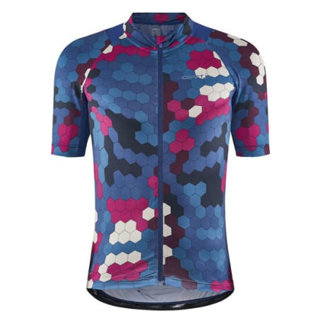 Herren Radtrikot Craft Adv Endur Graphic blau/rosa Multi-Plava