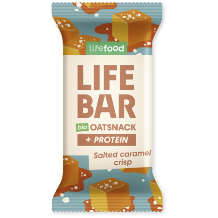 Riegel Lifefood Lifebar Oat Snack Protein slaný karamel BIO 40 g