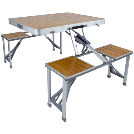 Campingtisch mit Bänken Bo-Camp Family Table bambou braun Brown