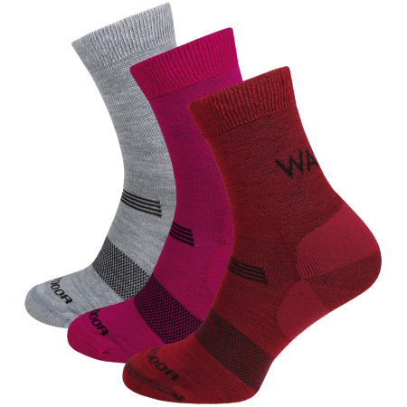 Damensocken Warg Merino Hike W 3-pack mix1 mix 1 (red/purple/wine)