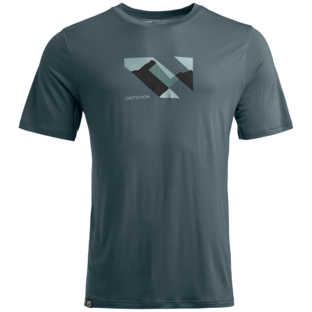 Herren-T-Shirt Ortovox 140 Cool Landscape T-shirt grau Dark Arctic Grey