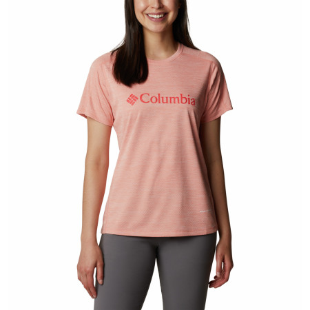Damen-T-Shirt Columbia W Zero Rules Graphic Crew rosa Coral Reef Heather Gem Columbia